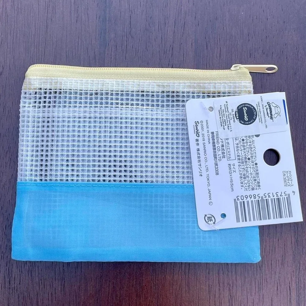 Sanrio Cinnamoroll Blue, Yellow Mesh Mini Zipper Bag